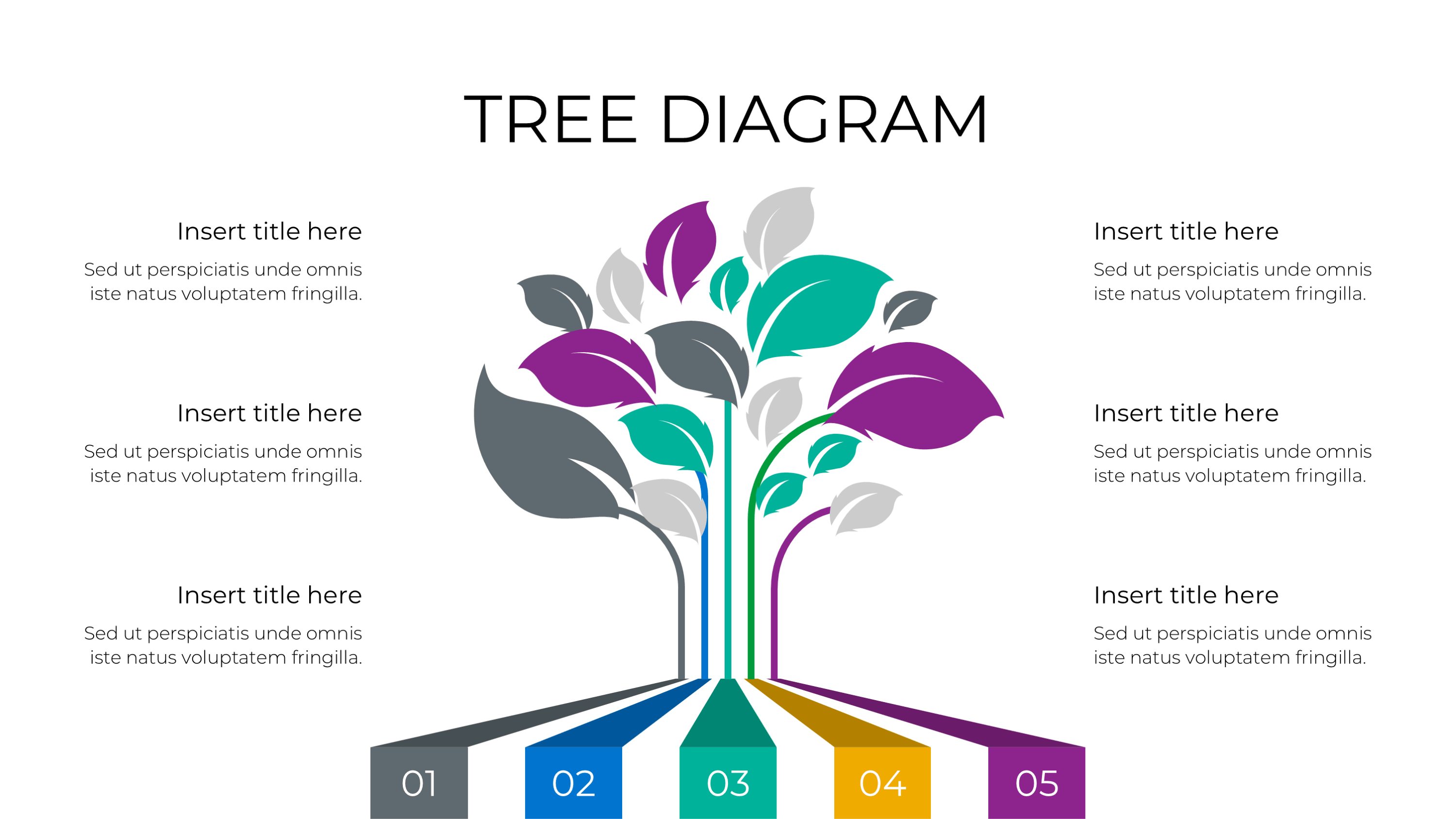 Tree Diagram & Org Chart PowerPoint Template - SlideIno