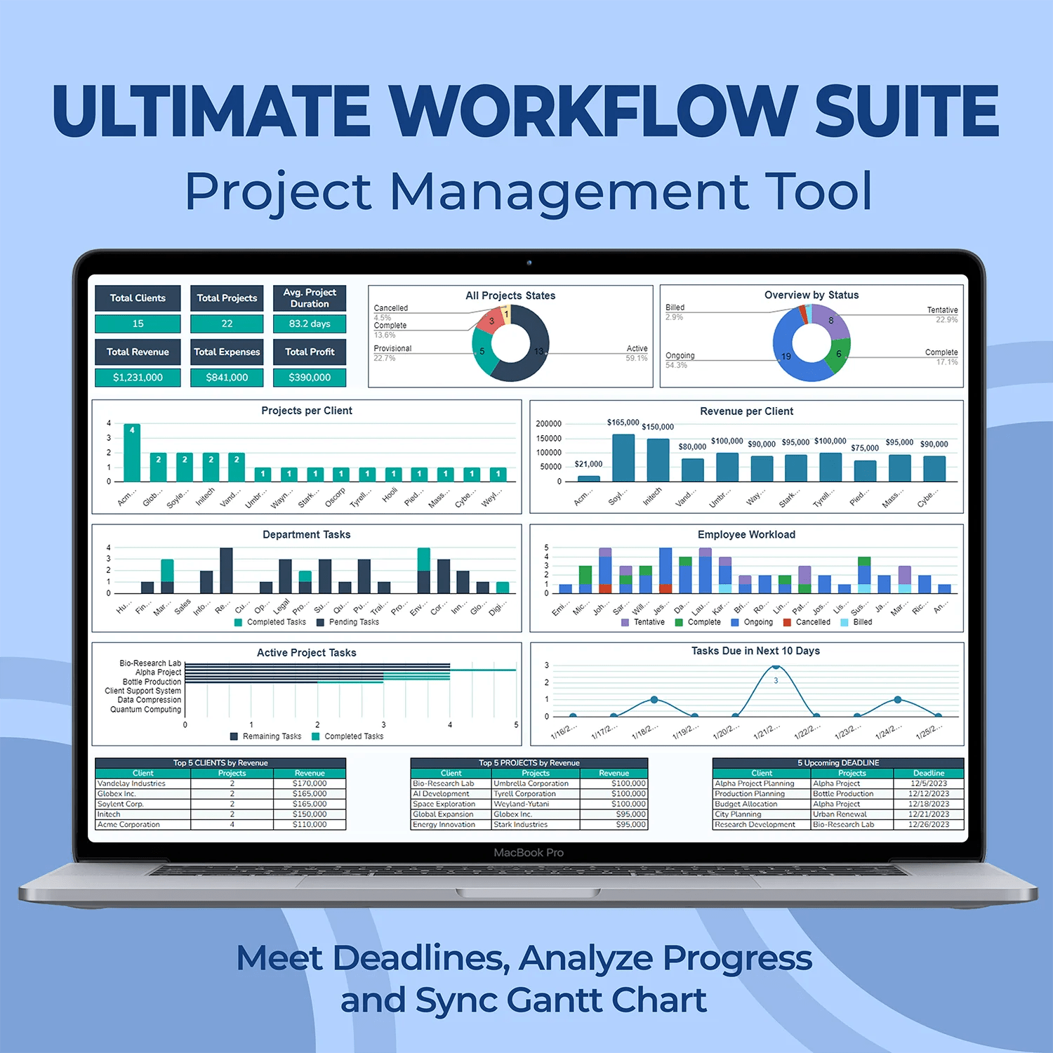 Ultimate 12 - in - 1 Excel Project Management Template Bundle - SlideIno