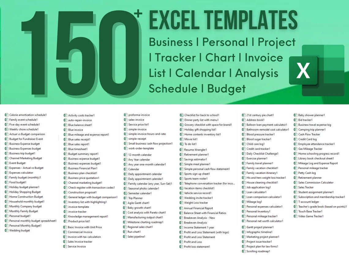 150+ Excel Templates - SlideIno