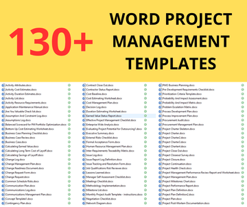 SLIDEINO™ - [130+] Word Project Management Templates - SlideIno