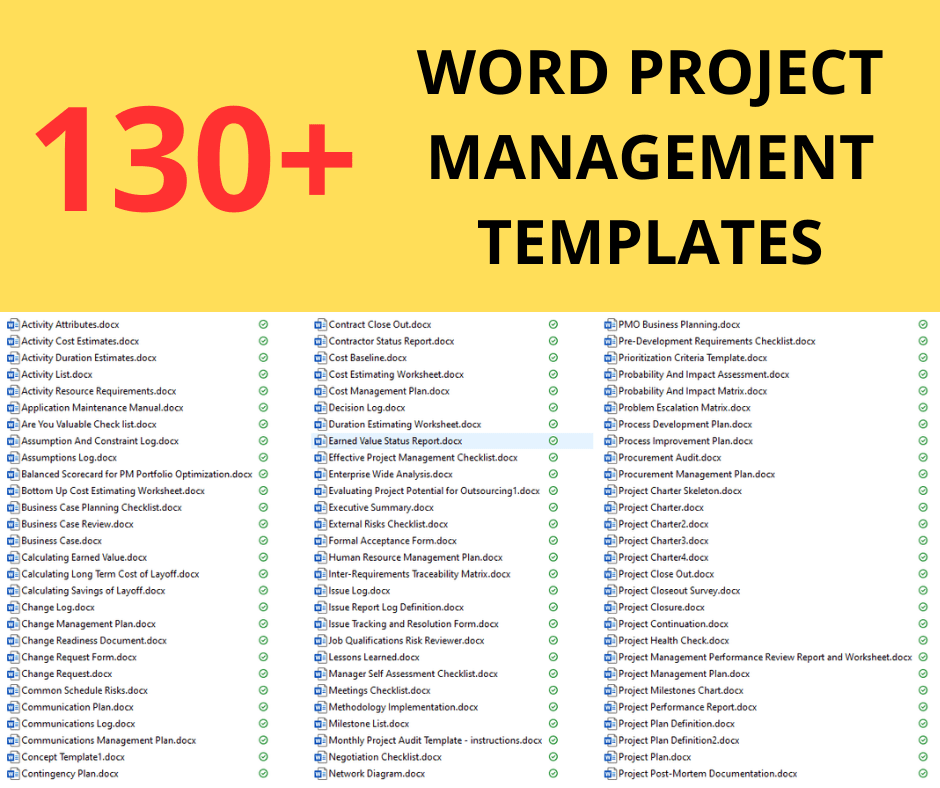 SLIDEINO™ - [130+] Word Project Management Templates - SlideIno